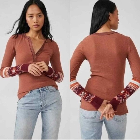 Free People Tops - Free People Mikah Layering Cuff Autumn Combo Size XS Oversized NWT